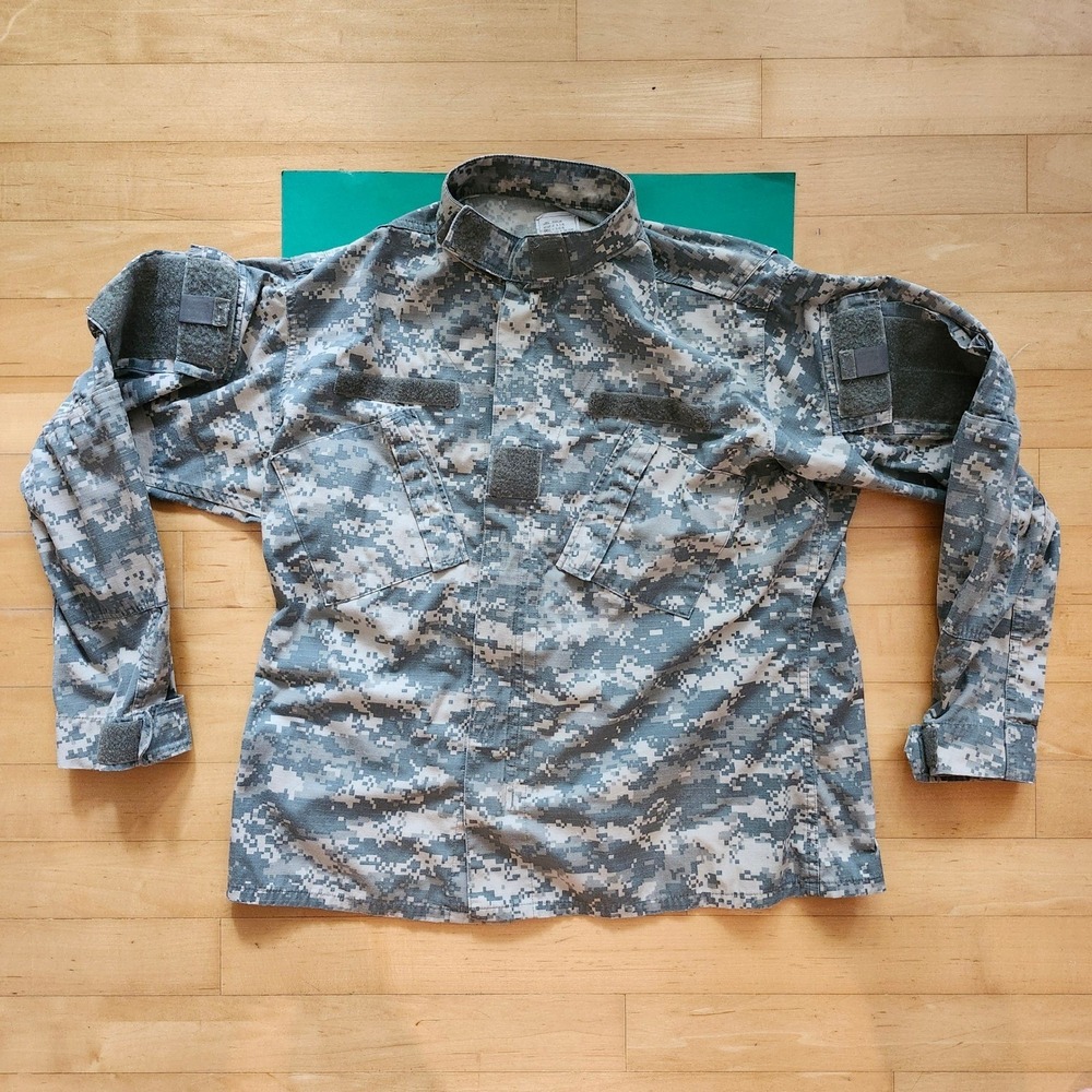US Army Combat Uniform Coat Shirt Large Long Digital Camo Bethel Industries USA